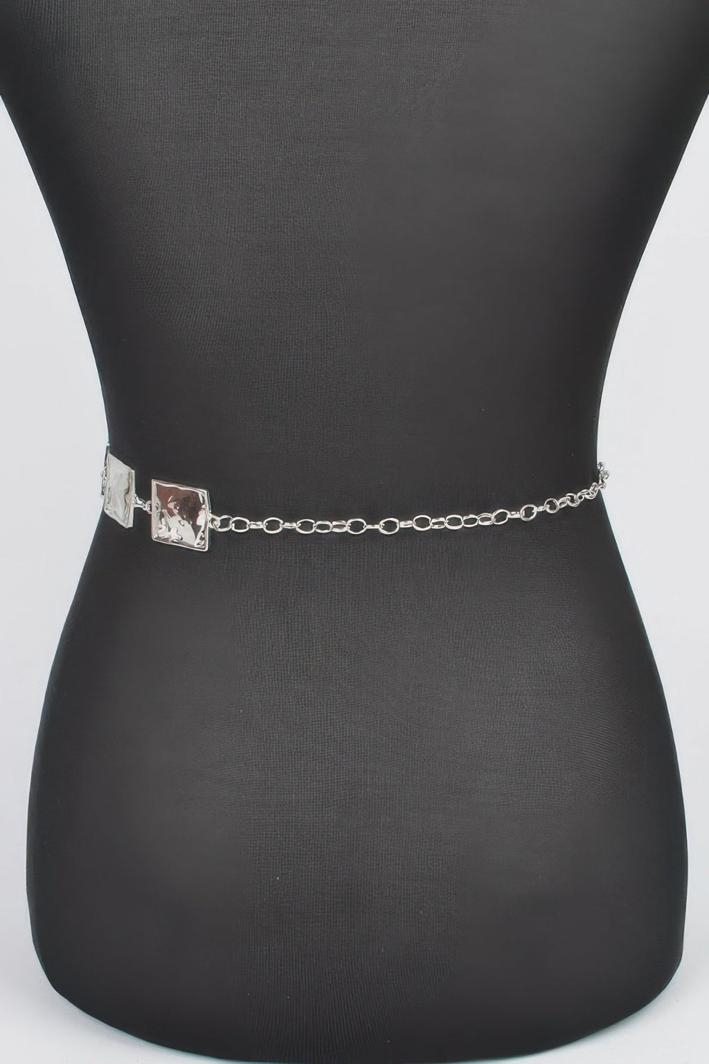 Hammered Square Metal Chain Belt