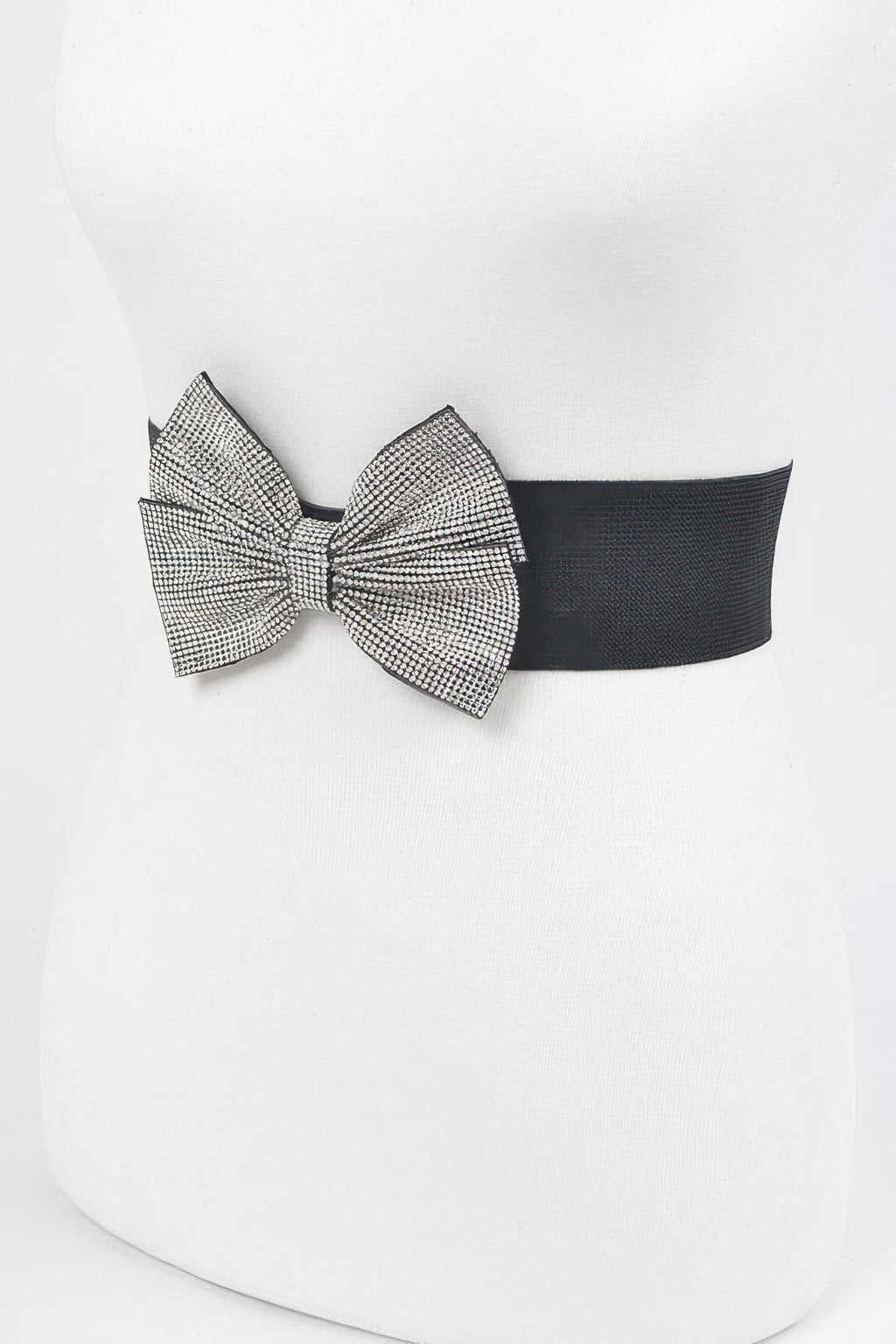 Rhinestone Ribbon Elastic Belt