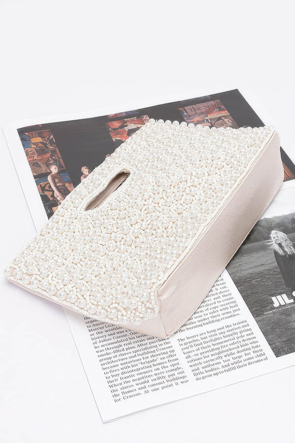 Faux Pearl Handmade Clutch
