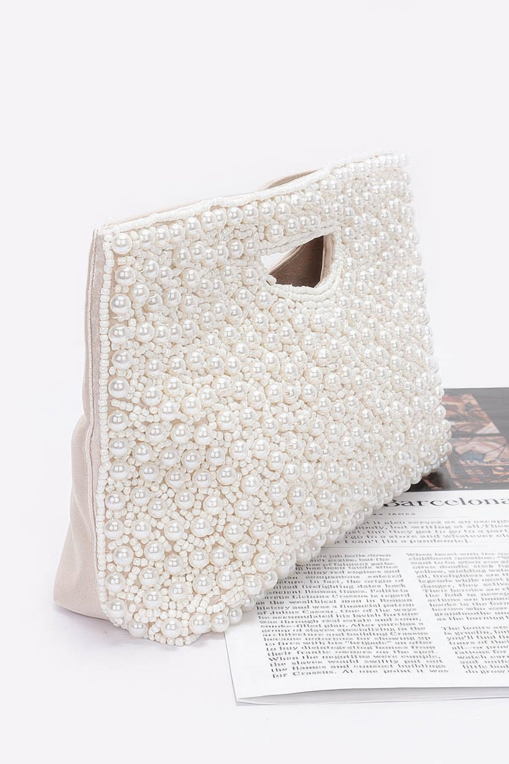 Faux Pearl Handmade Clutch
