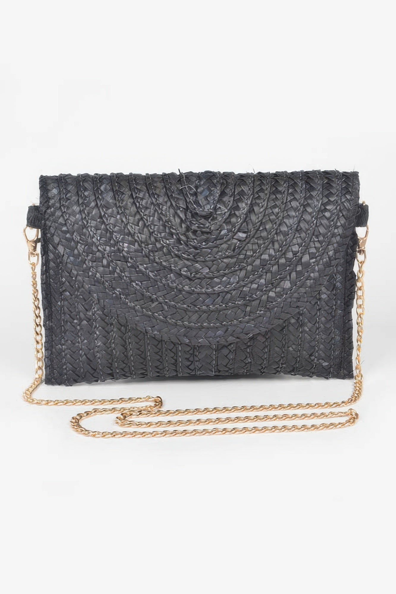 Straw Pom Pom Flap Bag