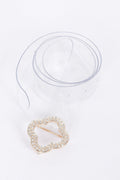 Rhinestone Metal Buckle Clear Belt