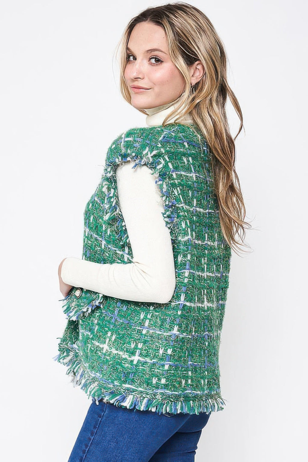 Plaid Tweed Vest