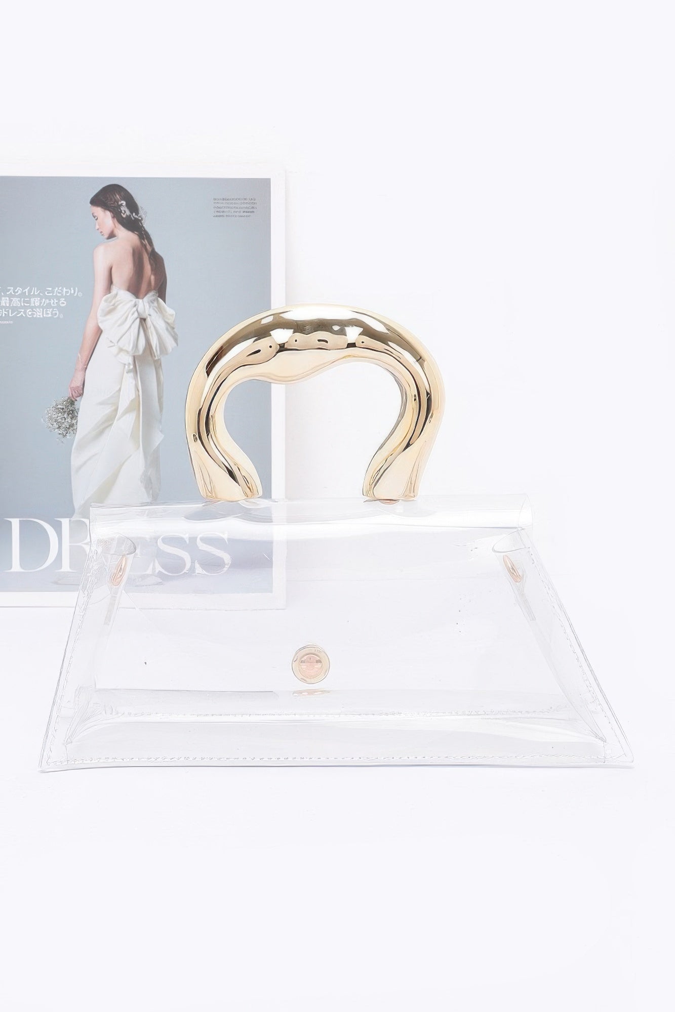Pvc Clear Metal Handle Flap Bag