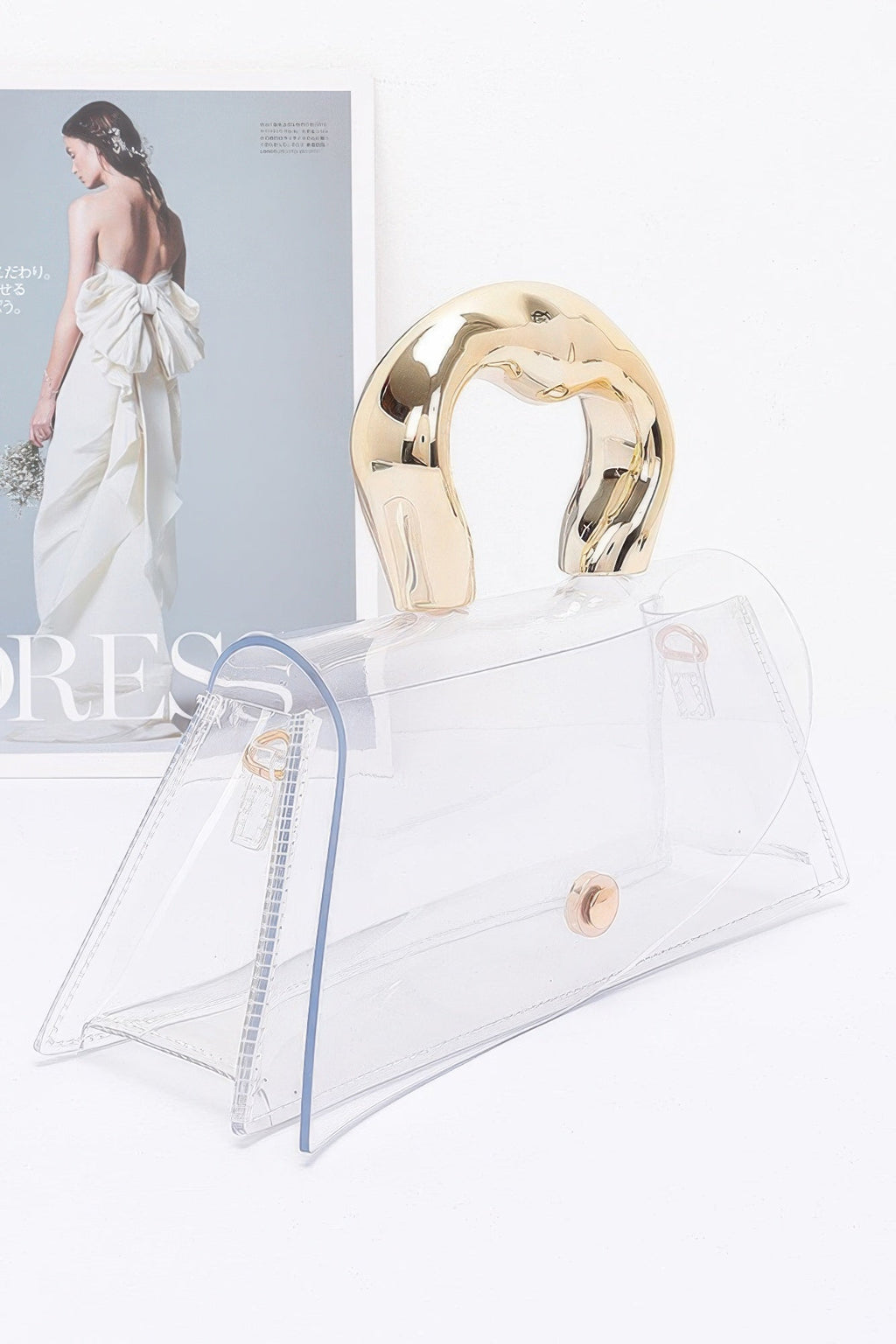 Pvc Clear Metal Handle Flap Bag