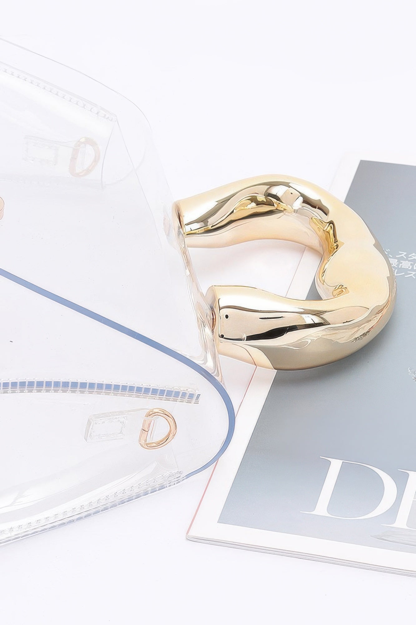 Pvc Clear Metal Handle Flap Bag