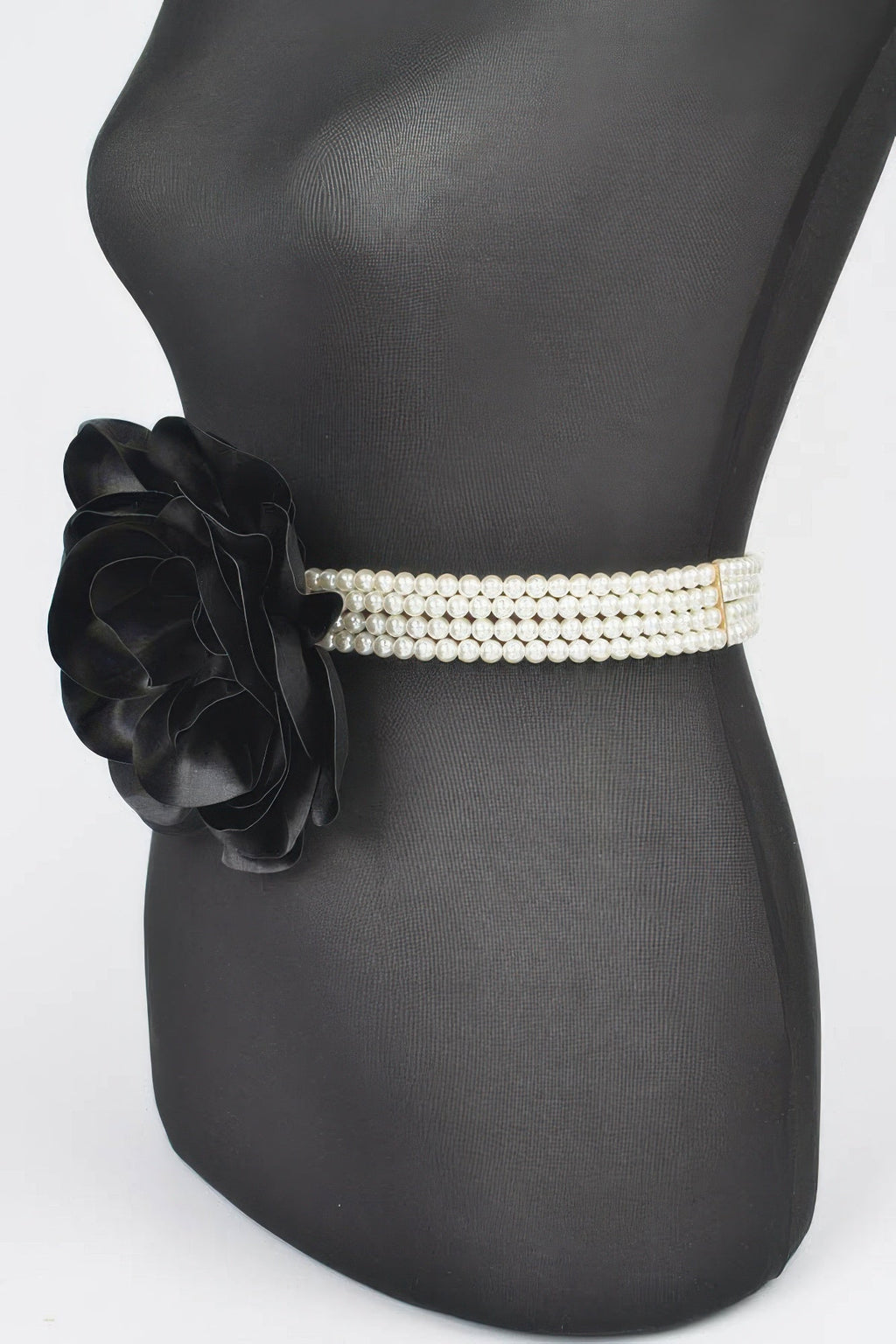 Oversized Flower Pearl Elastic Belt