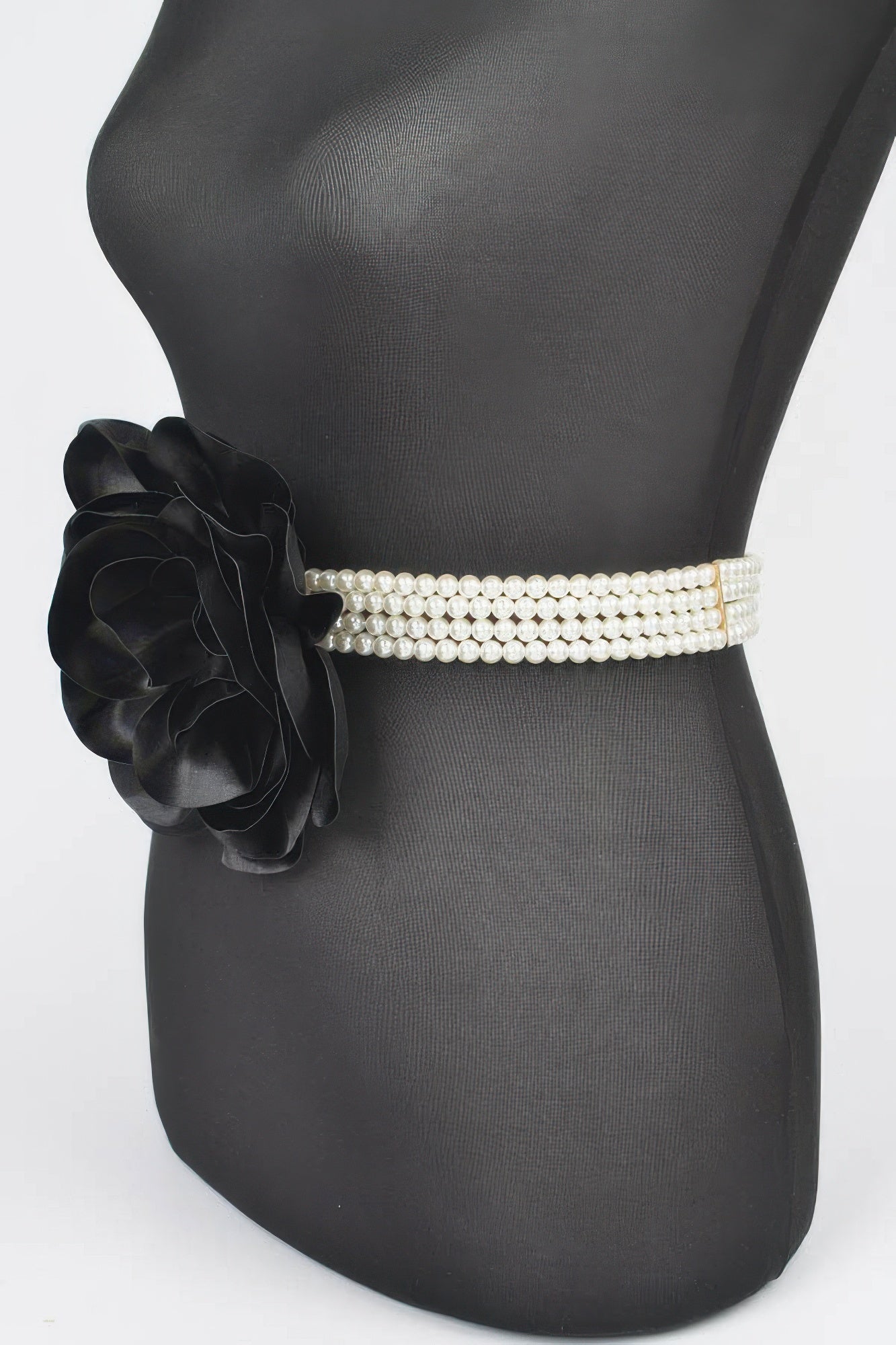 Oversized Flower Pearl Elastic Belt
