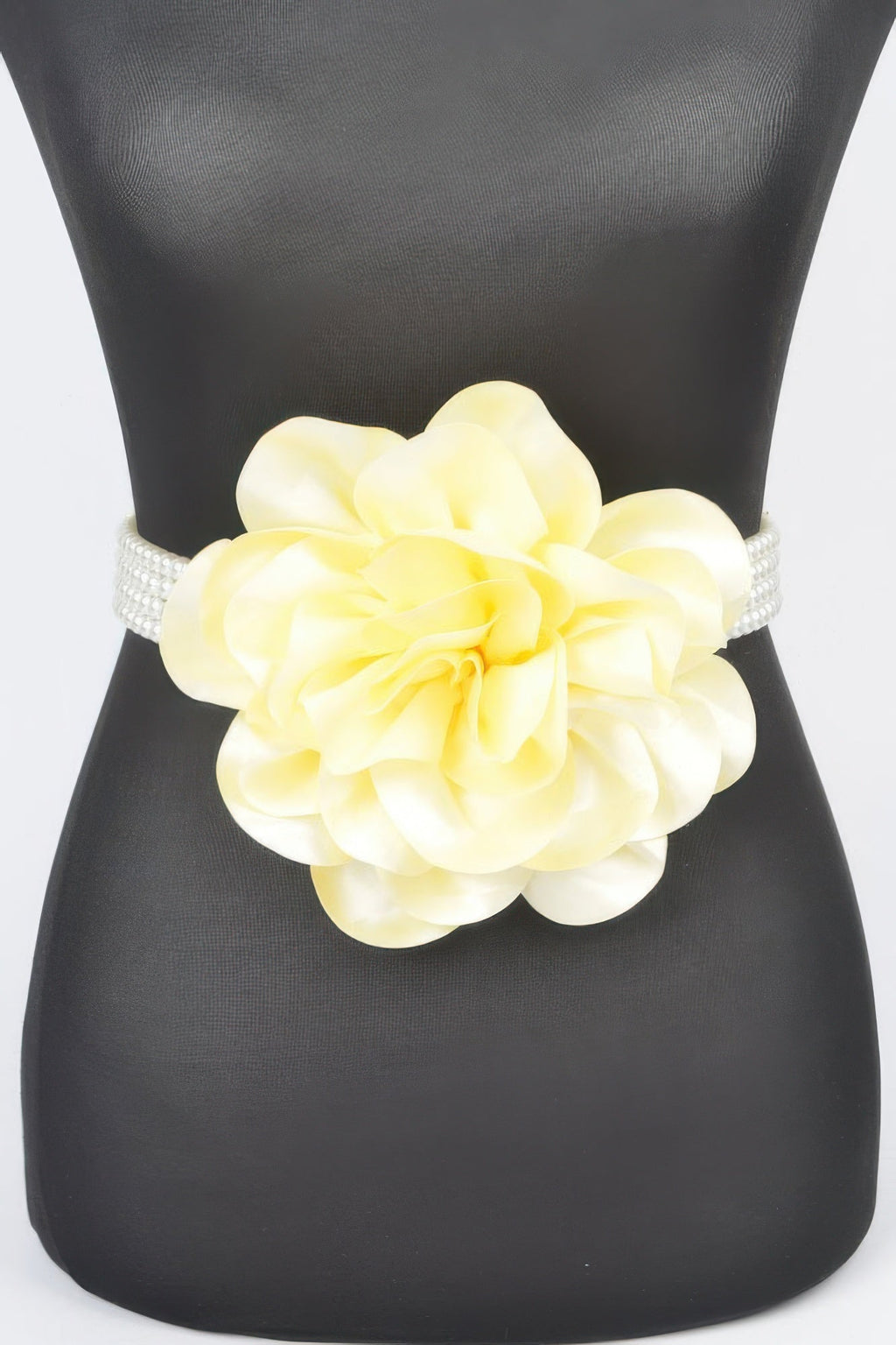 Oversized Flower Pearl Elastic Belt