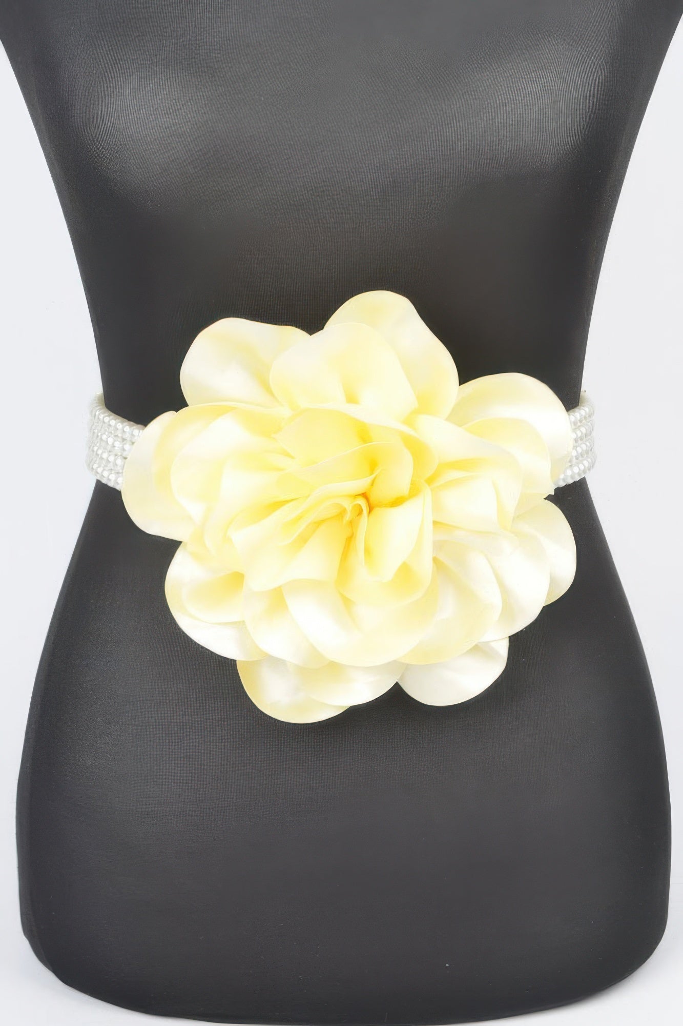 Oversized Flower Pearl Elastic Belt