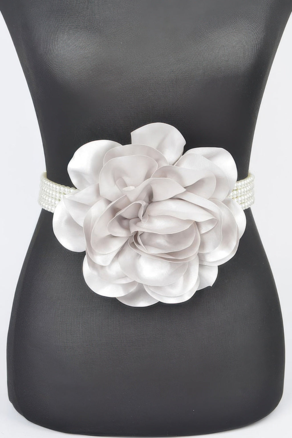 Oversized Flower Pearl Elastic Belt