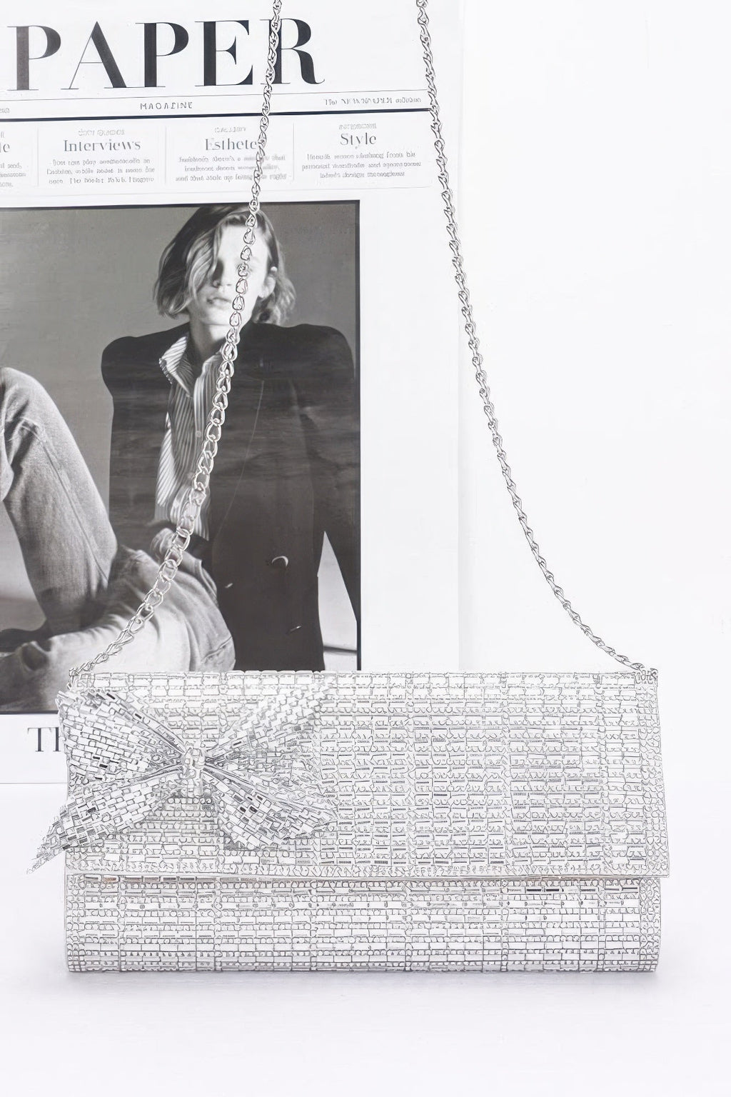 Rhinestone Party Clutch W/ Rhinestone Bow