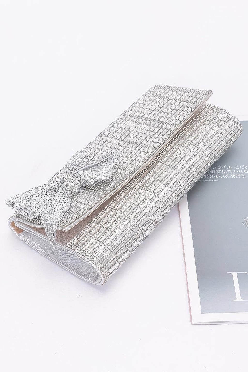 Rhinestone Party Clutch W/ Rhinestone Bow