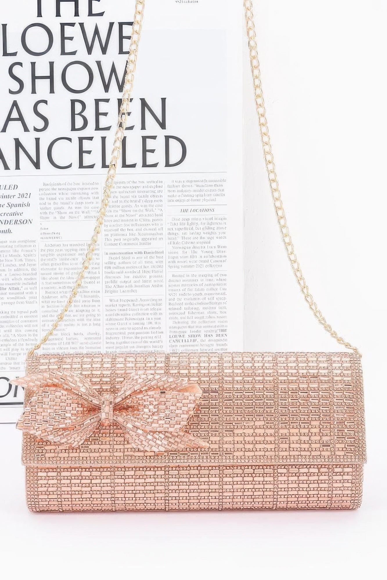 Rhinestone Party Clutch W/ Rhinestone Bow