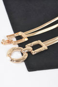 Hammered Metal Buckle Stretch Belt