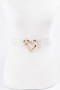 Heart Shape Metal Buckle Clear Belt