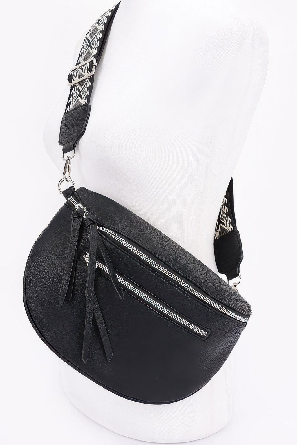 Faux Leather Crossbody Bag Belt