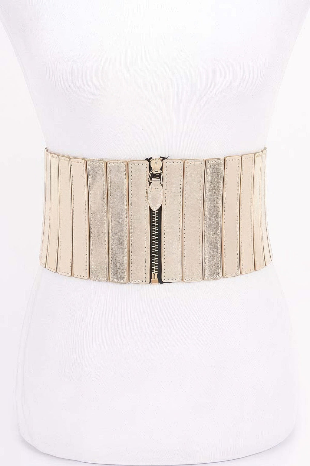 Multi Pu Zip Front Elastic Belt
