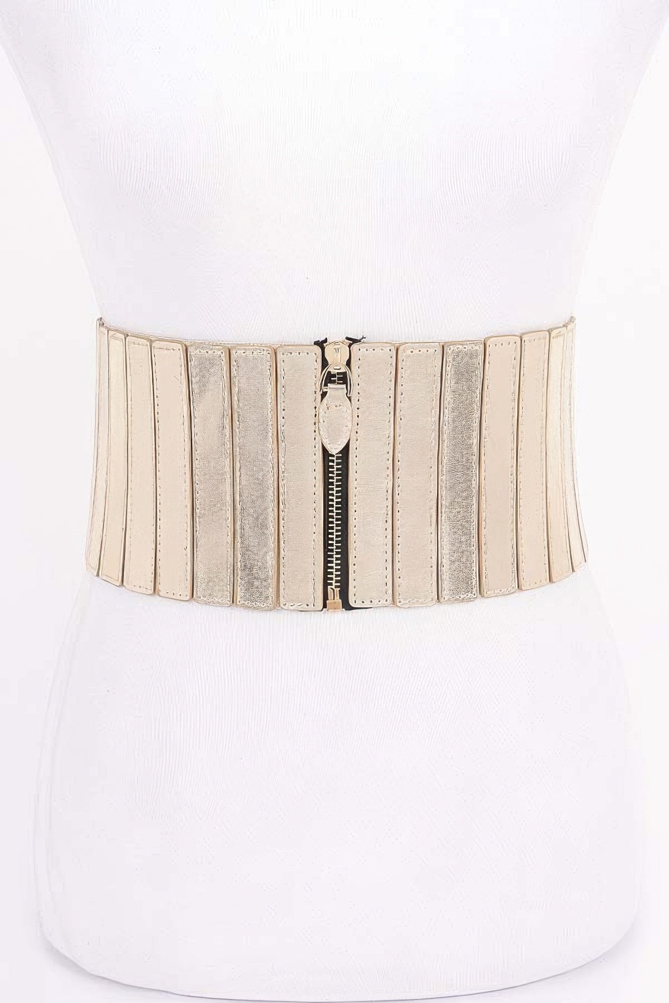 Multi Pu Zip Front Elastic Belt