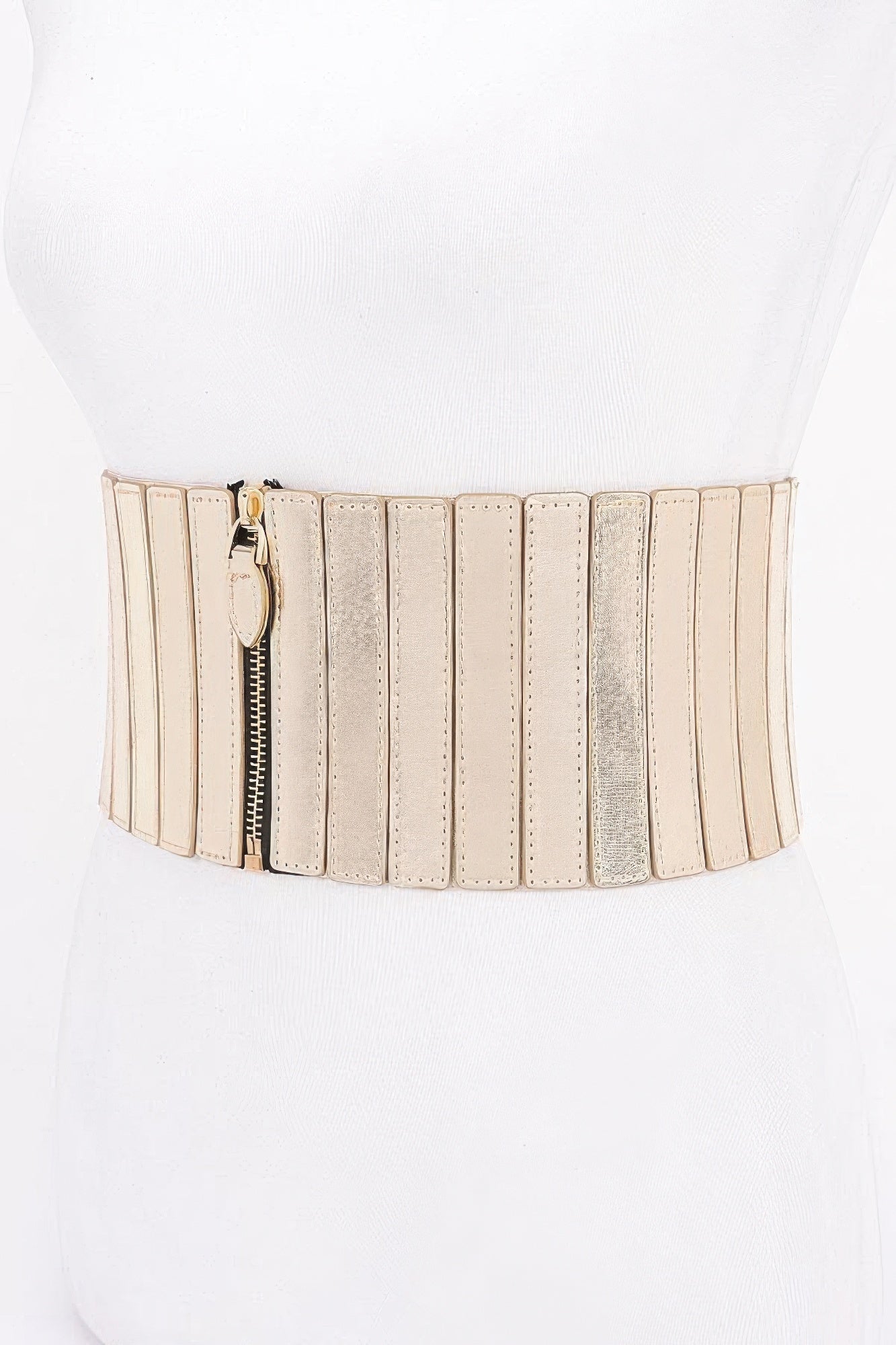 Multi Pu Zip Front Elastic Belt