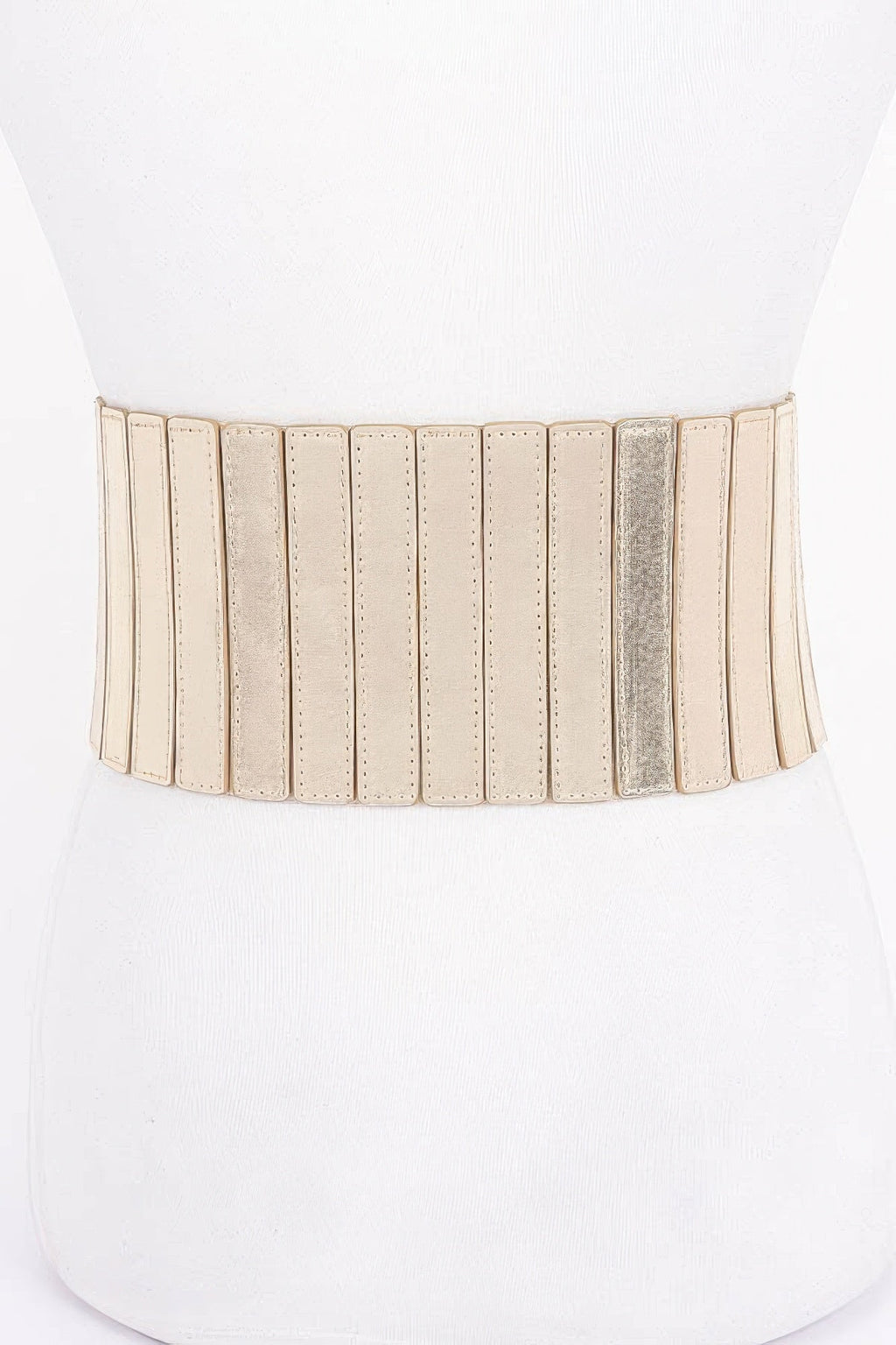 Multi Pu Zip Front Elastic Belt