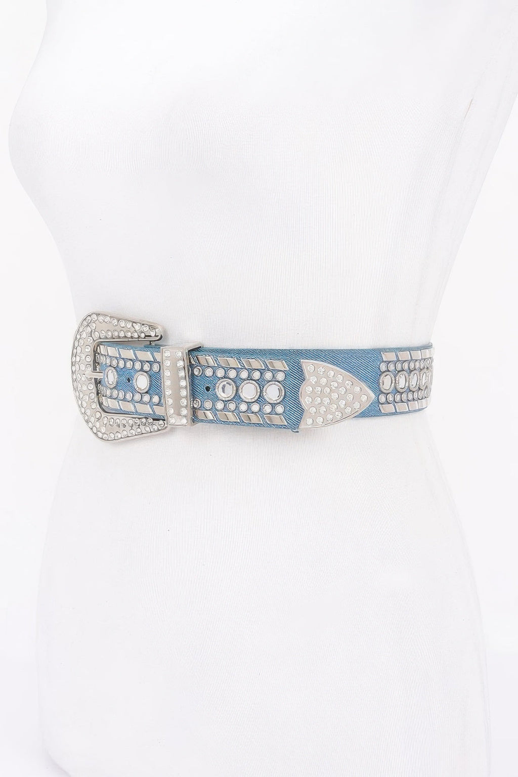Rhinestone Metal Studded Multi Metal Belt