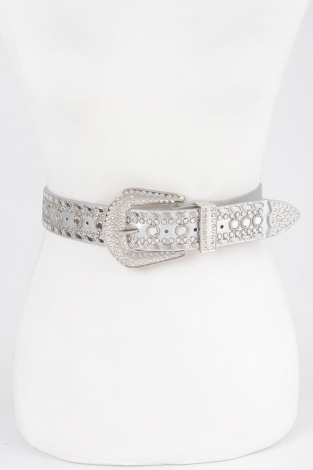 Rhinestone Metal Studded Multi Metal Belt