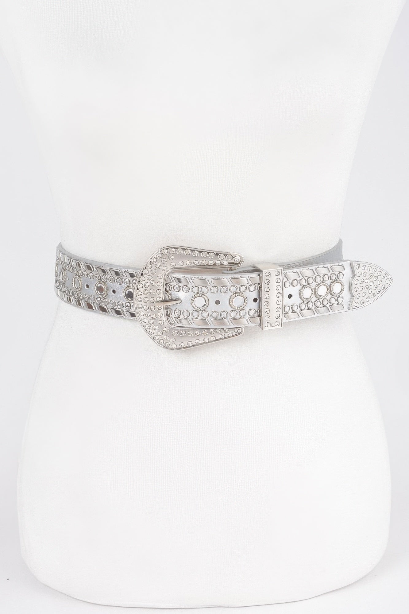 Rhinestone Metal Studded Multi Metal Belt