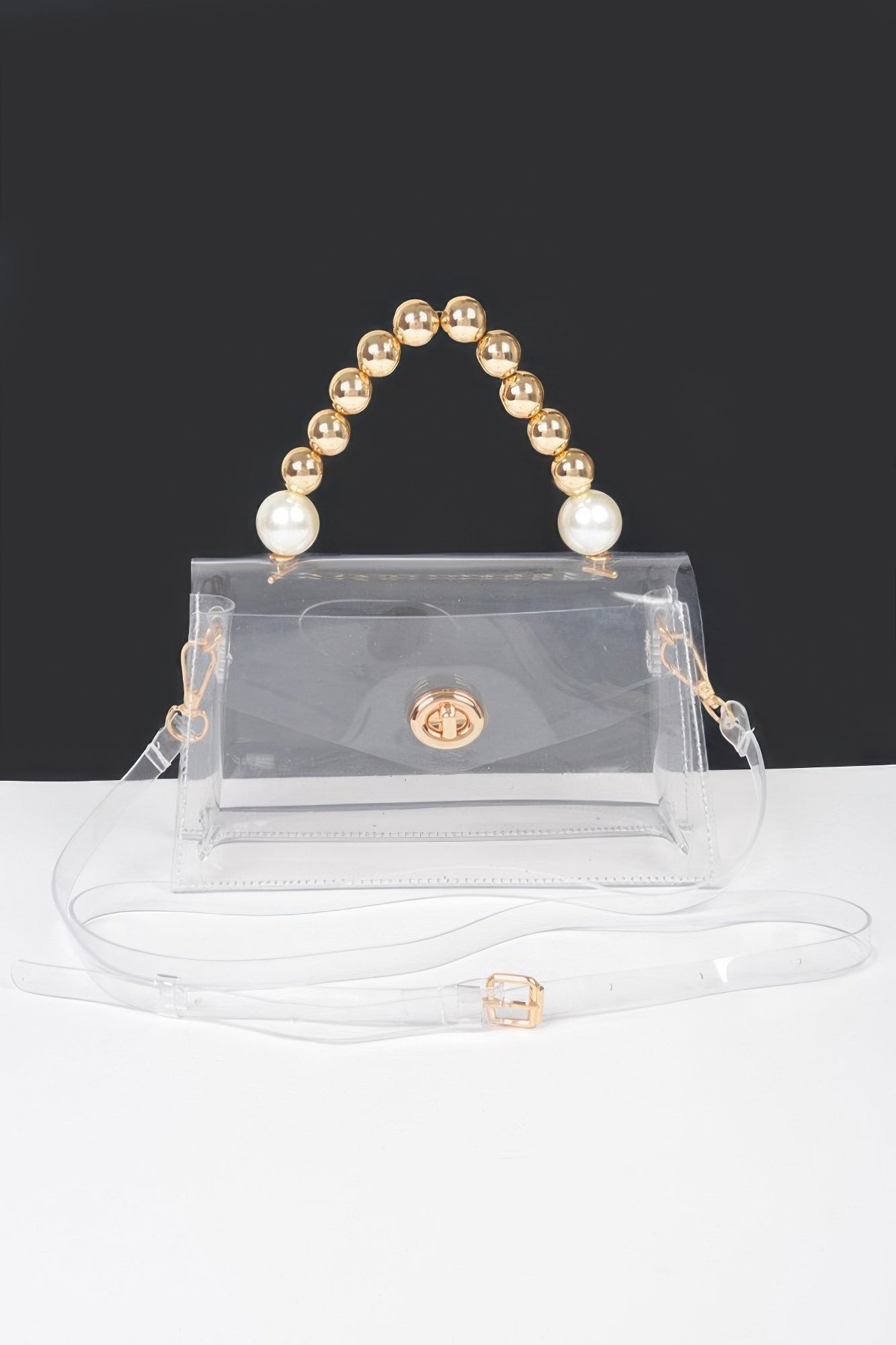 Transparent Ccb Handle Flap Clutch