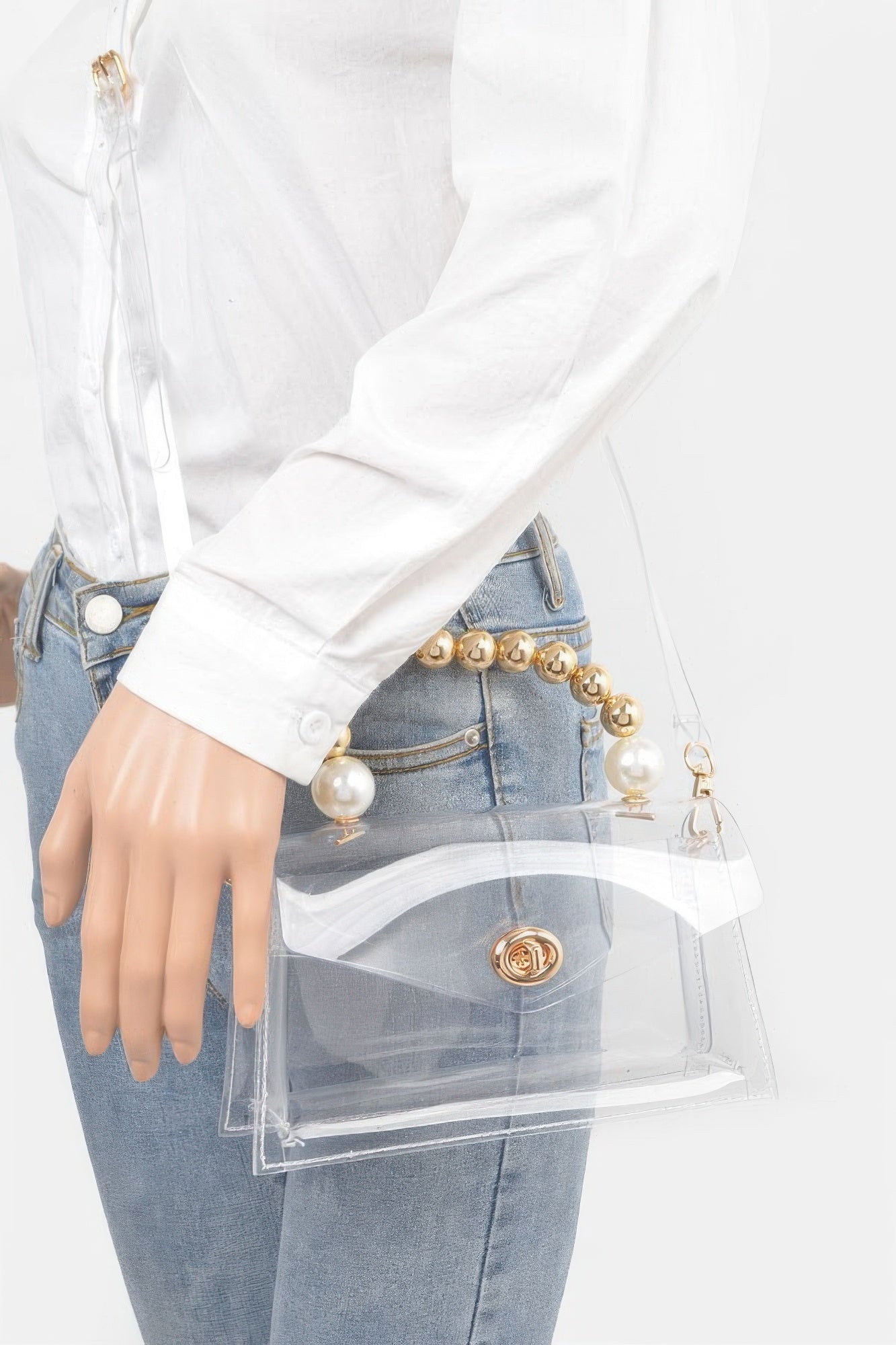 Transparent Ccb Handle Flap Clutch
