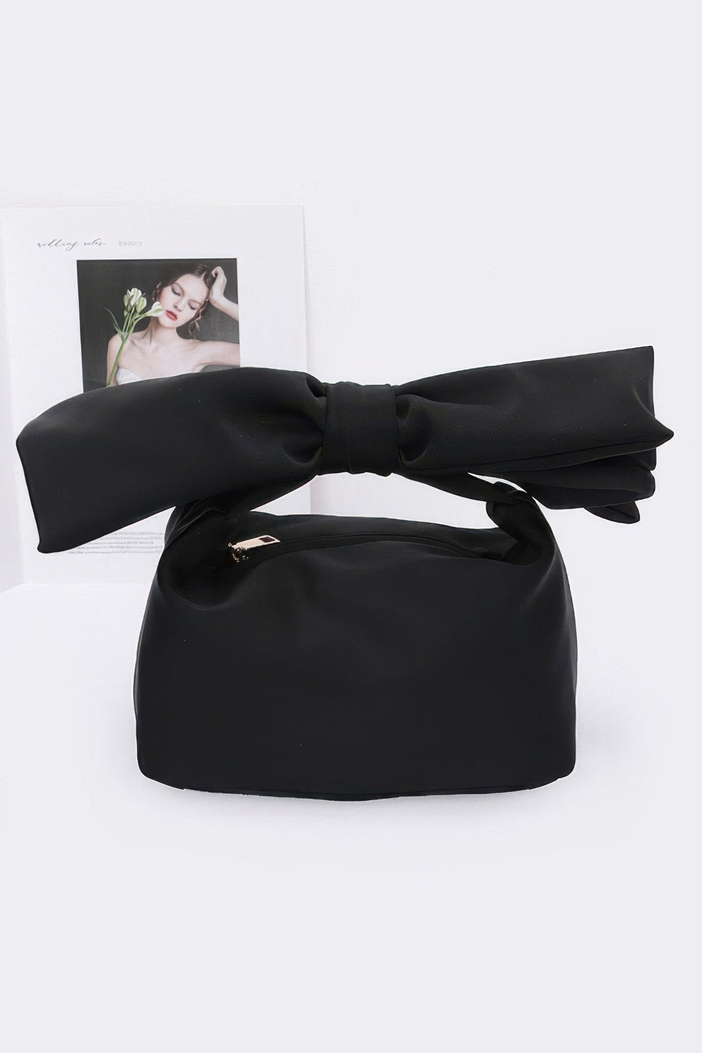 Nylon Bow Handle Women's Clutch Bag