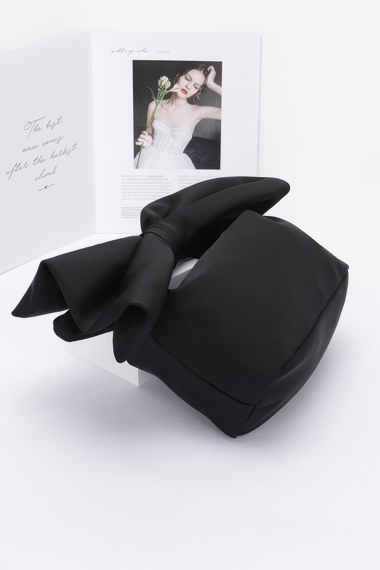 Nylon Bow Handle Women's Clutch Bag