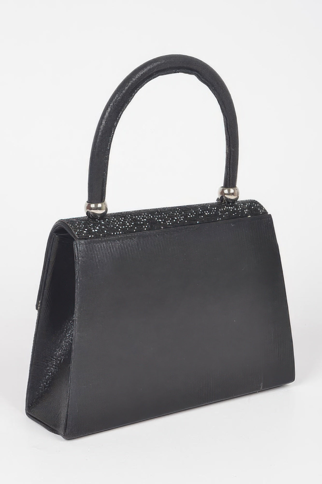 Rhinestone Ribbon Top Handle Bag