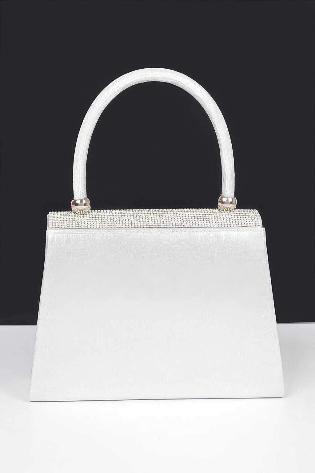 Rhinestone Ribbon Top Handle Bag