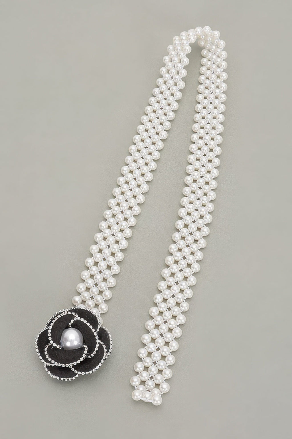 Flower Faux Pearl Elastic Belt