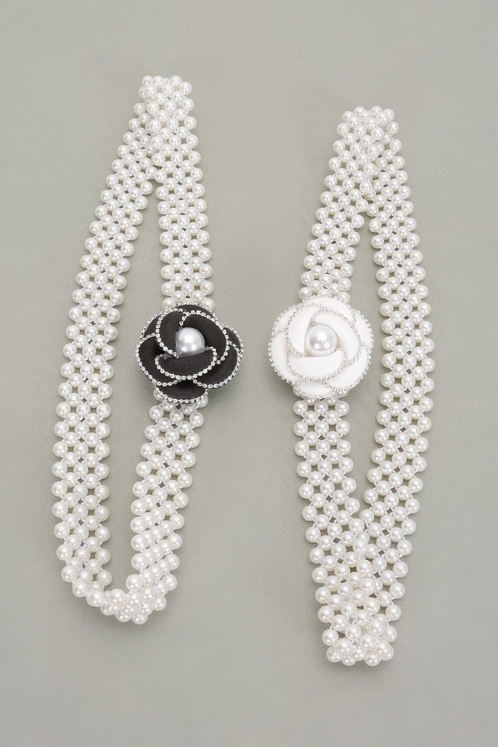 Flower Faux Pearl Elastic Belt