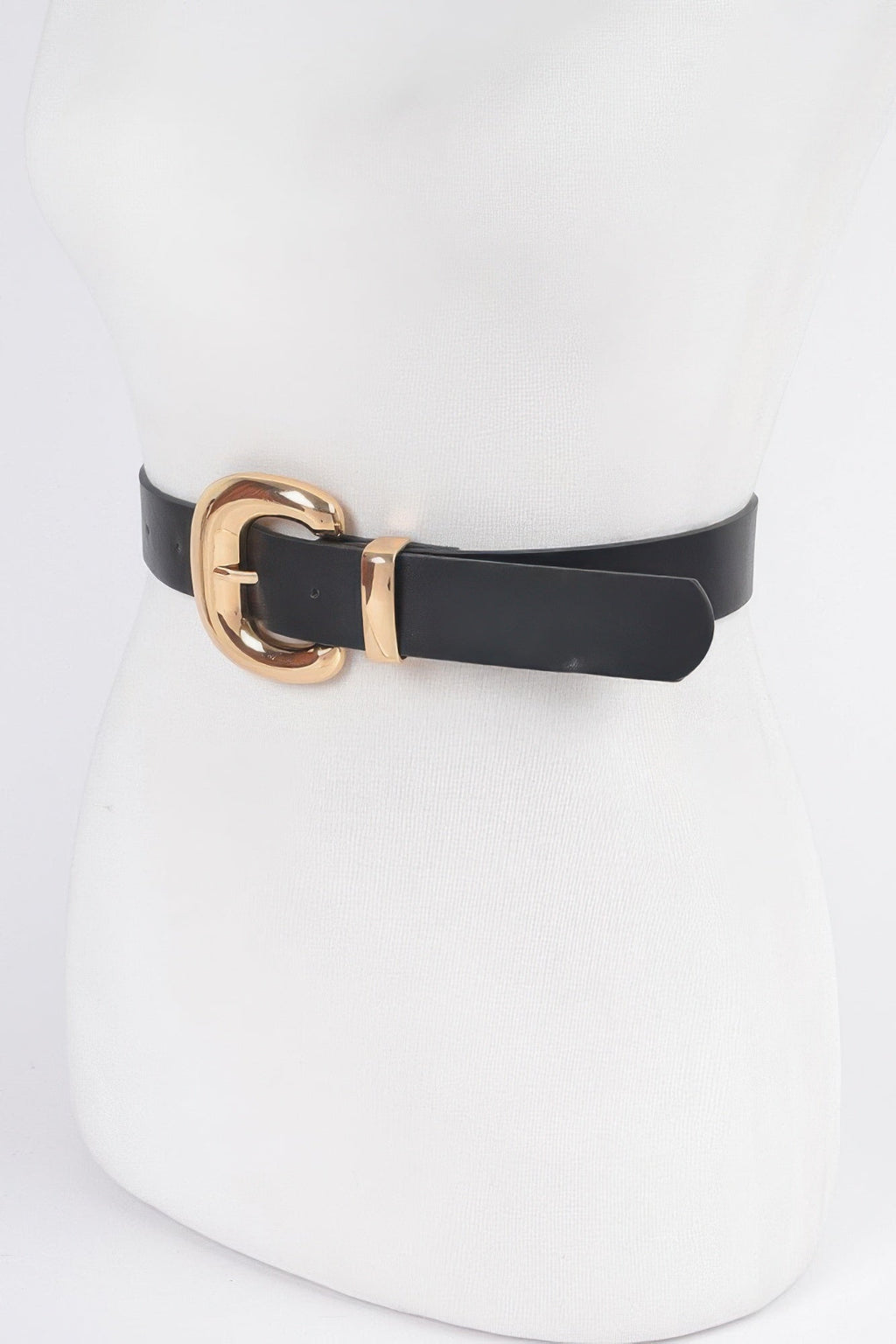 Faux Leather Metal Buckle Belt