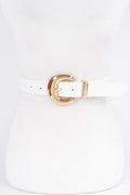 Faux Leather Metal Buckle Belt