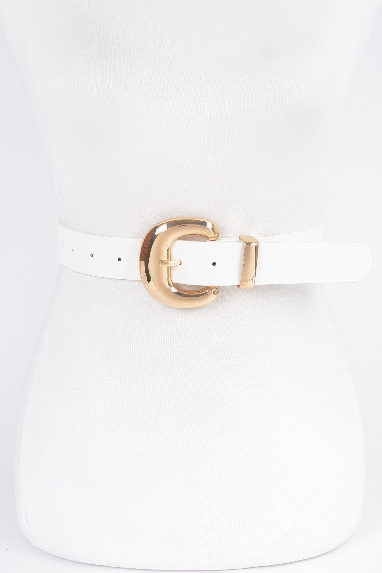 Faux Leather Metal Buckle Belt