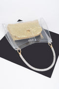 Clear Small Hobo Bag W/rhinestone Handle
