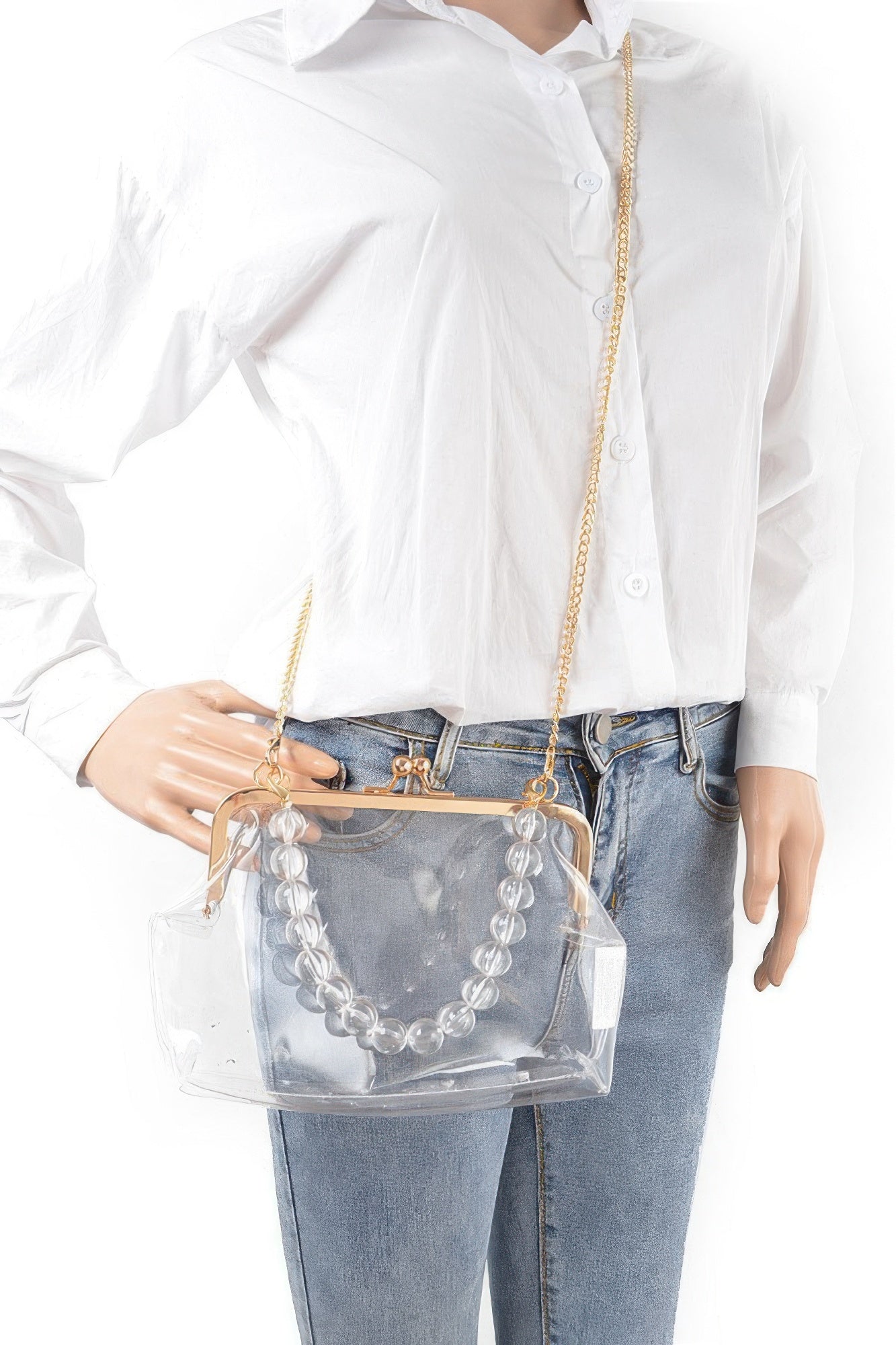 Vintage Clasp Pvc Clutch