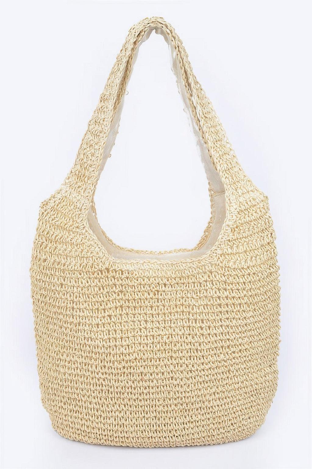 Faux Straw Hobo Bag