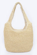 Faux Straw Hobo Bag