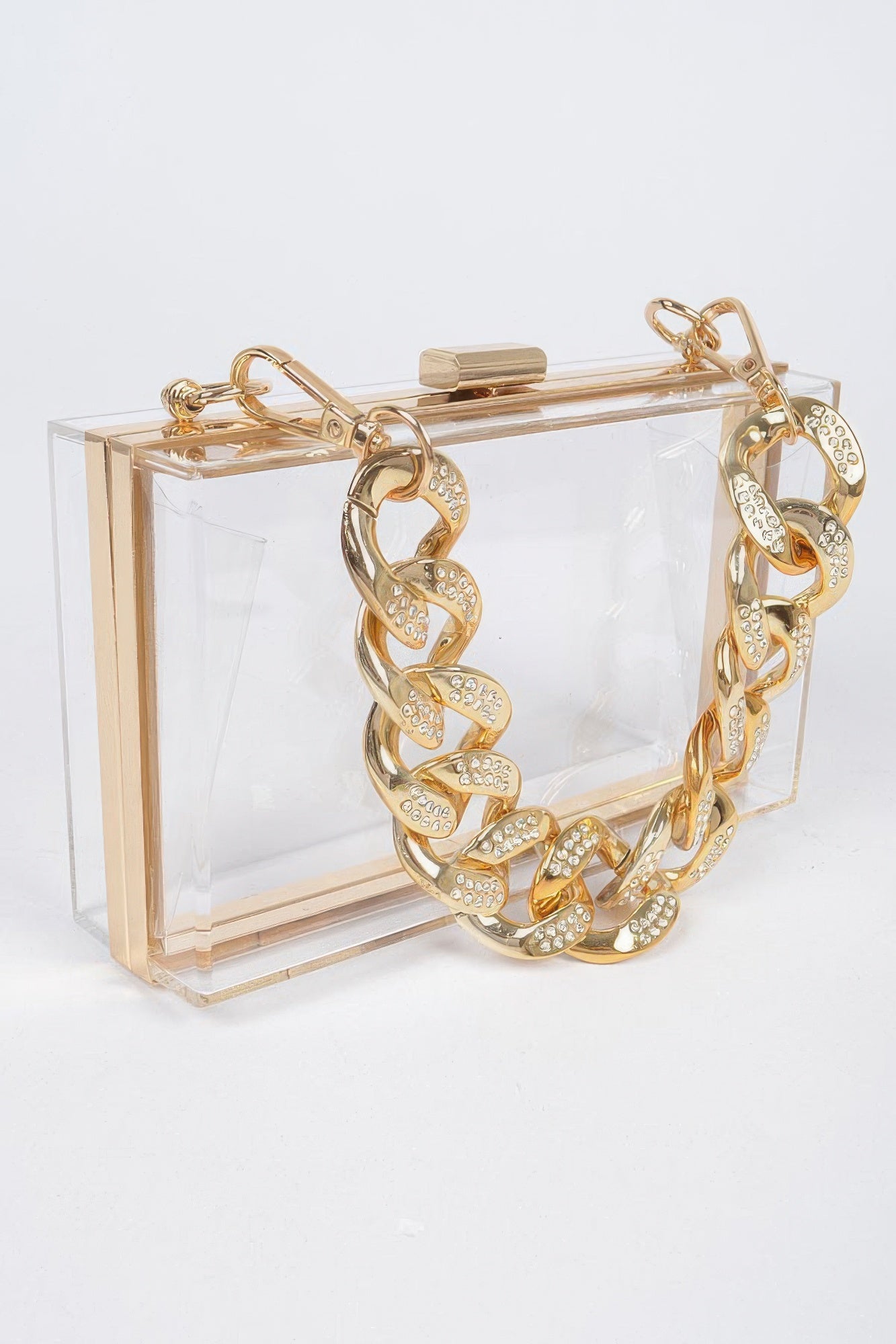 Transparent Hard Case W/stoned Chain