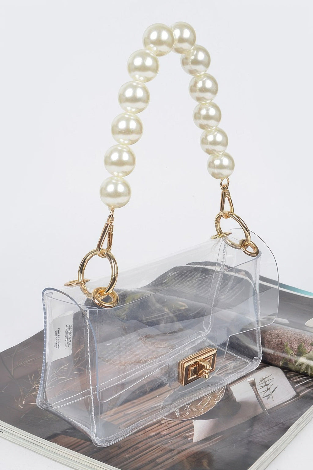 Transparent Cross Body Bag W Clear Chain