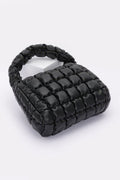 Quilted Faux Leather Padded Handle Bag