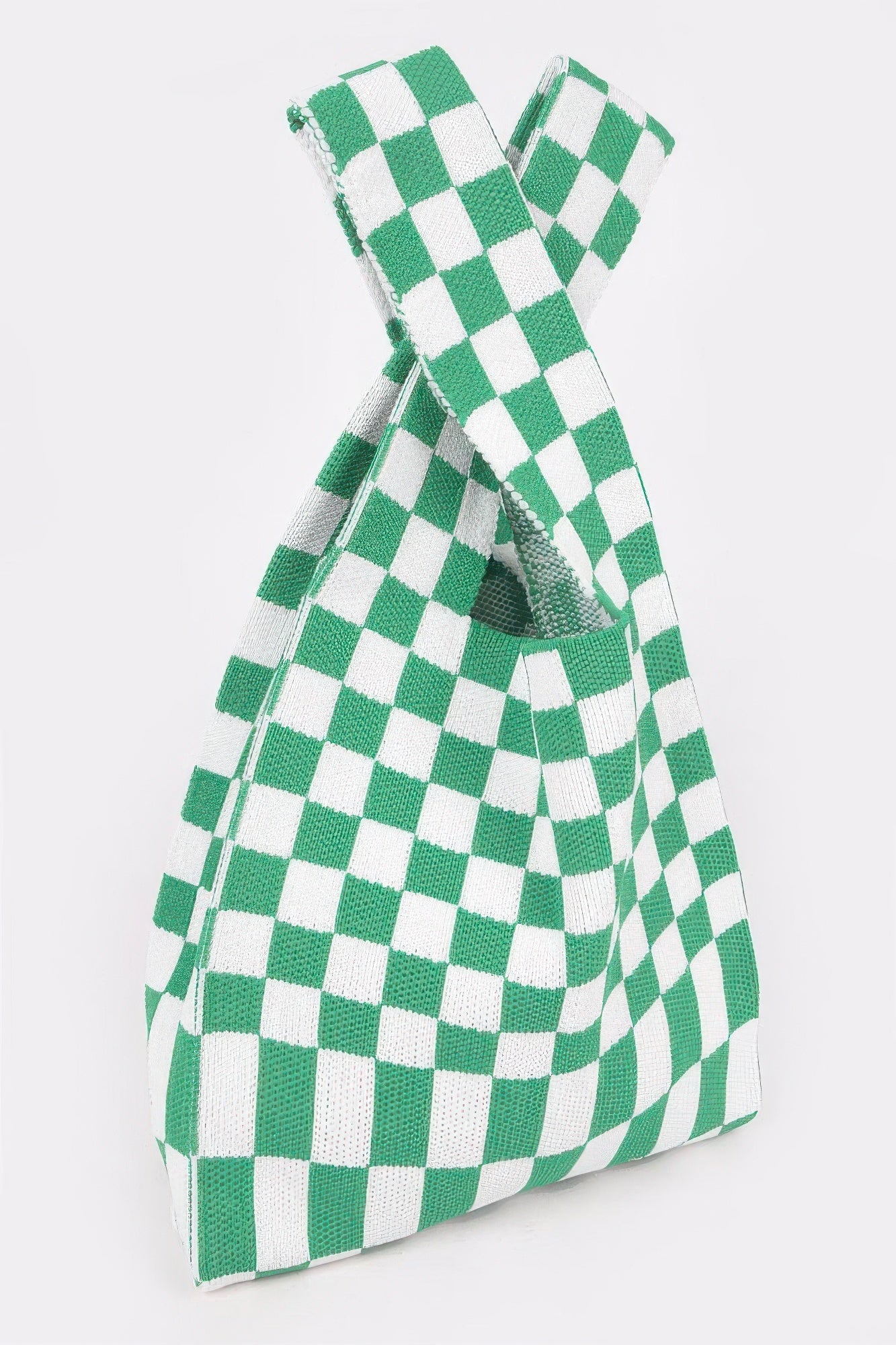 Checker Poly Woven Bag