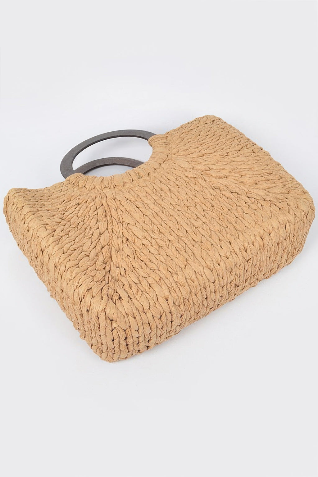 Round Handle Straw Tote Bag