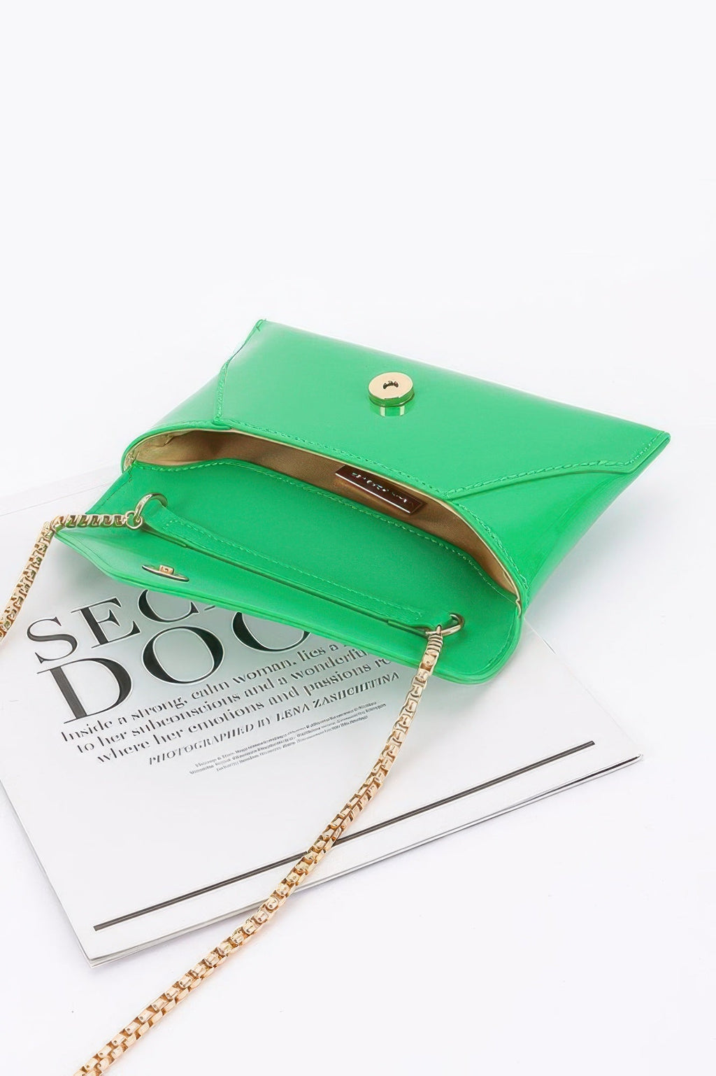 Enamel Envelope Clutch