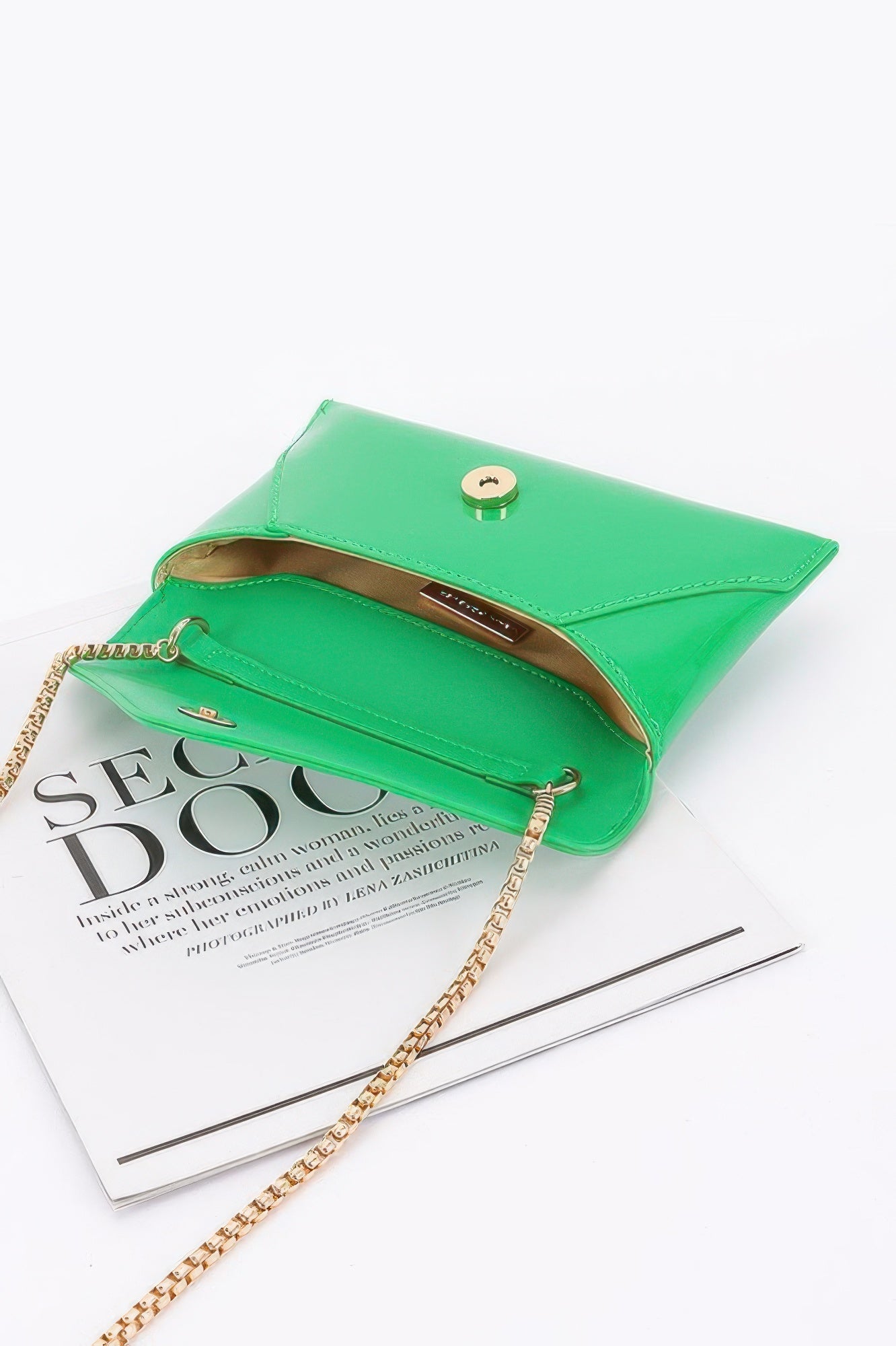 Enamel Envelope Clutch